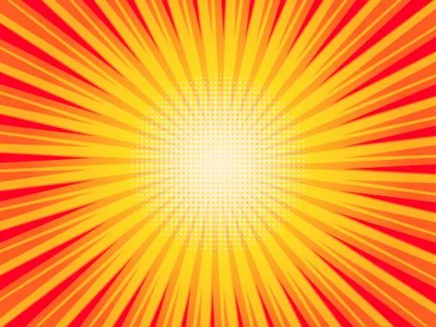 Comic book abstract template with dark rays and halftone humor effects on green Stock Illustration