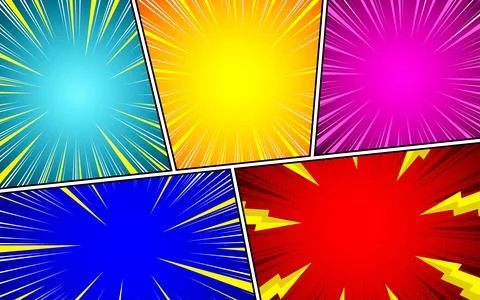 Comic Book Action Layout Background. Powerful comic illustration like page .. Stock Illustration