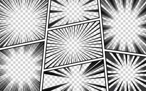 Comic Book Action Layout Background with halftones, dynamic textures and ac.. Stock Illustration