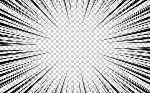 Comic book action line background. Manga speed frame, superhero action. Vec.. Illustrazione stock