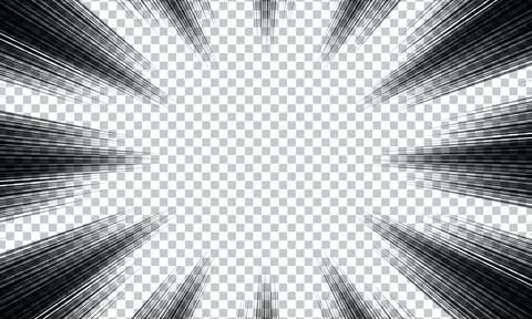 Comic book action line. Speed ??line manga frame. Cartoon background. Vecto.. Illustrazione stock