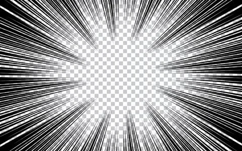 Comic book action line. Speed ??line manga frame. Black and white retro vec.. Stock Illustration