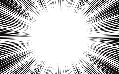 Comic book action lines. Speed ??line Manga frame. Black and white vector r.. イラスト素材