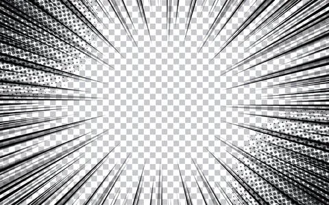 Comic book action lines. Speed lines Manga frame. Cartoon background. Black.. Stock Illustration