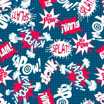 Comic book action words seamless pattern Illustrazione stock