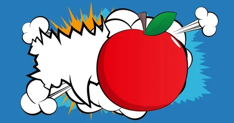 Comic Book apple with speech bubble animation 스톡 동영상 310921675