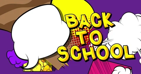 Comic Book Back To School text with speech bubble video 스톡 동영상 314630718