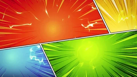 Comic Book Background Animation With Energy Fx Stock Footage 345519750