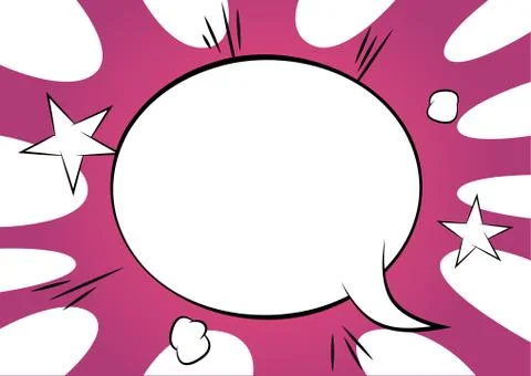 Comic book background with big blank speech bubble. Stock Illustration