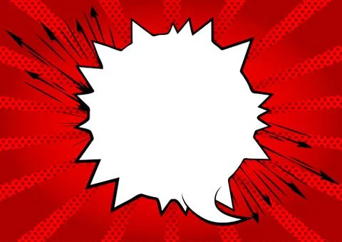 Comic book background with big blank speech bubble. 스톡 일러스트