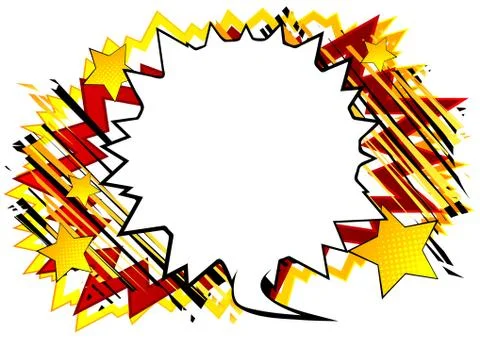 Comic book background with big blank speech bubble. Stock Illustration