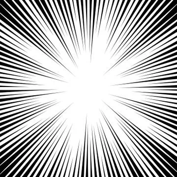 Comic book background. Black and white radial lines speed frame. Element of s Stock Illustration