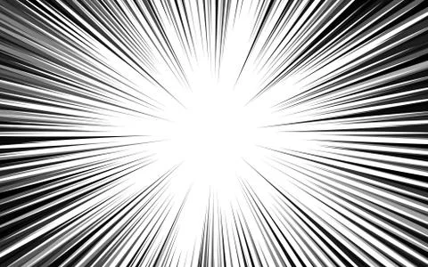 Comic book background. Black and white radial lines speed frame. Element of s Stock Illustration