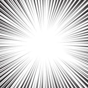 Comic book background. Black and white radial lines speed frame. Element of s Stock Illustration