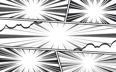 Comic book background in black and white colors. Vector illustration Stock Illustration