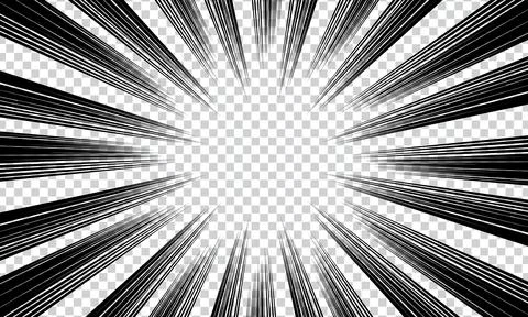 Comic book background. Black and white radial line speed frame. Speed ??or .. Stock Illustration