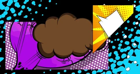 Comic Book background on black animation Stock Footage 342574977