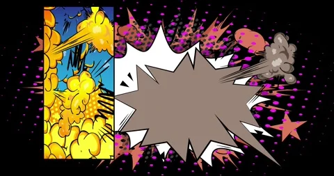Comic Book background on black Stock Footage 339754439