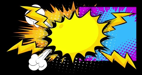 Comic Book background on black Stock Footage 342778039