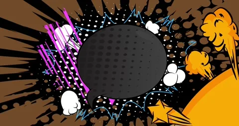 Comic Book background on black Stock Footage 343046680