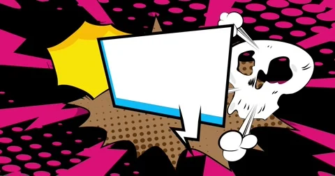 Comic Book background on black Stock Footage 343660002