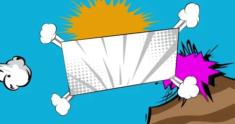 Comic Book background on blue animation Stock Footage 344881748