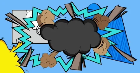 Comic Book background on blue animation Stock Footage 345517200