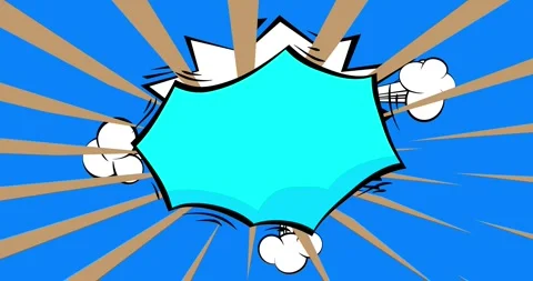 Comic Book background on blue animation Stock Footage 346719878