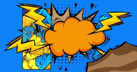 Comic Book background on blue Stock Footage 340595303