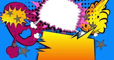 Comic Book background on blue Stock Footage 341373743