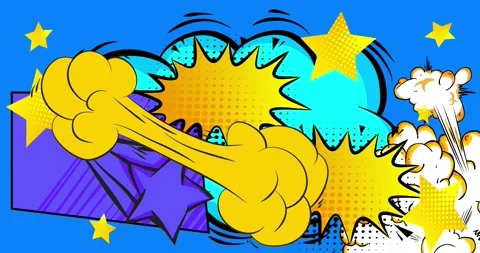 Comic Book background on blue Stock Footage 343046681