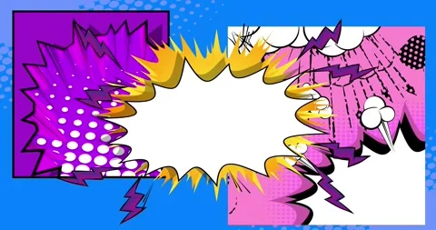 Comic Book background on blue Stock Footage 343474968
