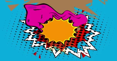 Comic Book background on blue moving image Stock Footage 344353863