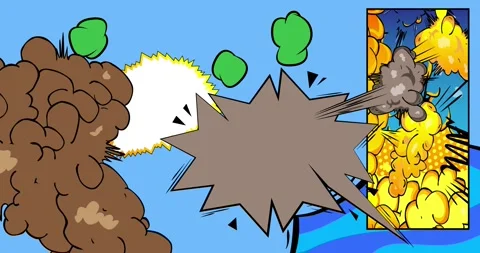 Comic Book background on blue moving image Stock Footage 345100639