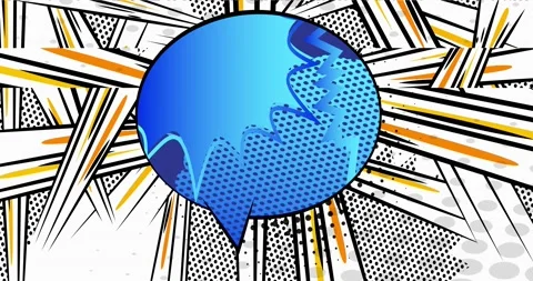 Comic Book Background. Blue Speech Bubble Stock Footage 166544711