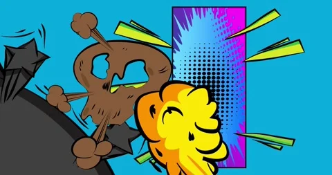 Comic Book background on blue video Stock Footage 344572857