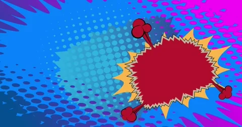 Comic Book background on blue video Stock Footage 346736751