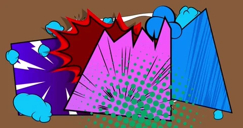 Comic Book background on brown moving image Stock Footage 344353872