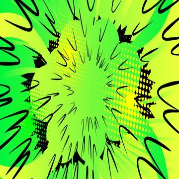 Comic book background with colored explosion effect and space for text. Vecto Illustrazione stock