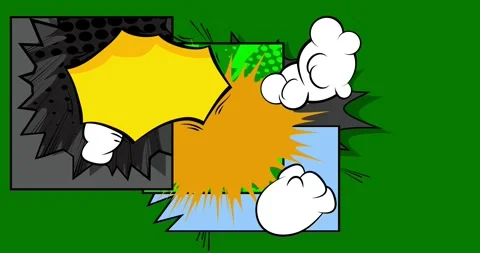 Comic Book background on dark green Stock Footage 339257966
