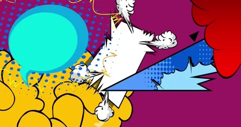 Comic Book background on dark purple Stock Footage 341373746