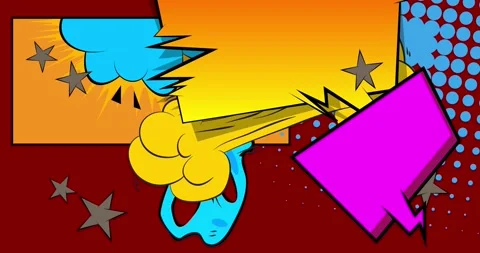 Comic Book background on dark red video Stock Footage 336035693