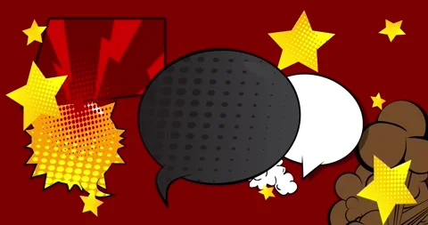 Comic Book background on dark red Stock Footage 336035694