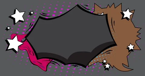 Comic Book background on gray animation Stock Footage 340690961