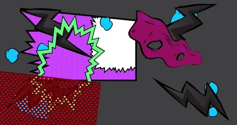 Comic Book background on gray animation Stock Footage 341646078