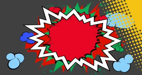 Comic Book background on gray cartoon Stock Footage 344512797