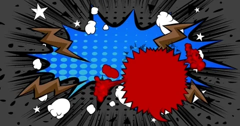 Comic Book background on gray moving image Stock Footage 344353865