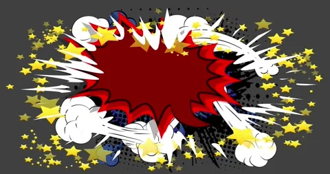 Comic Book background on gray video Stock Footage 344572853