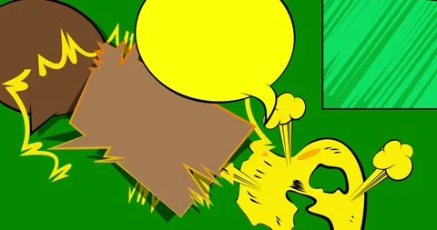 Comic Book background on green animation Stock Footage 345517197