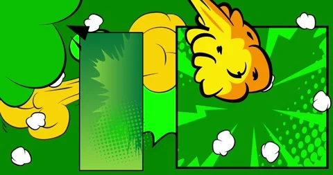 Comic Book background on green moving image Stock Footage 345100643